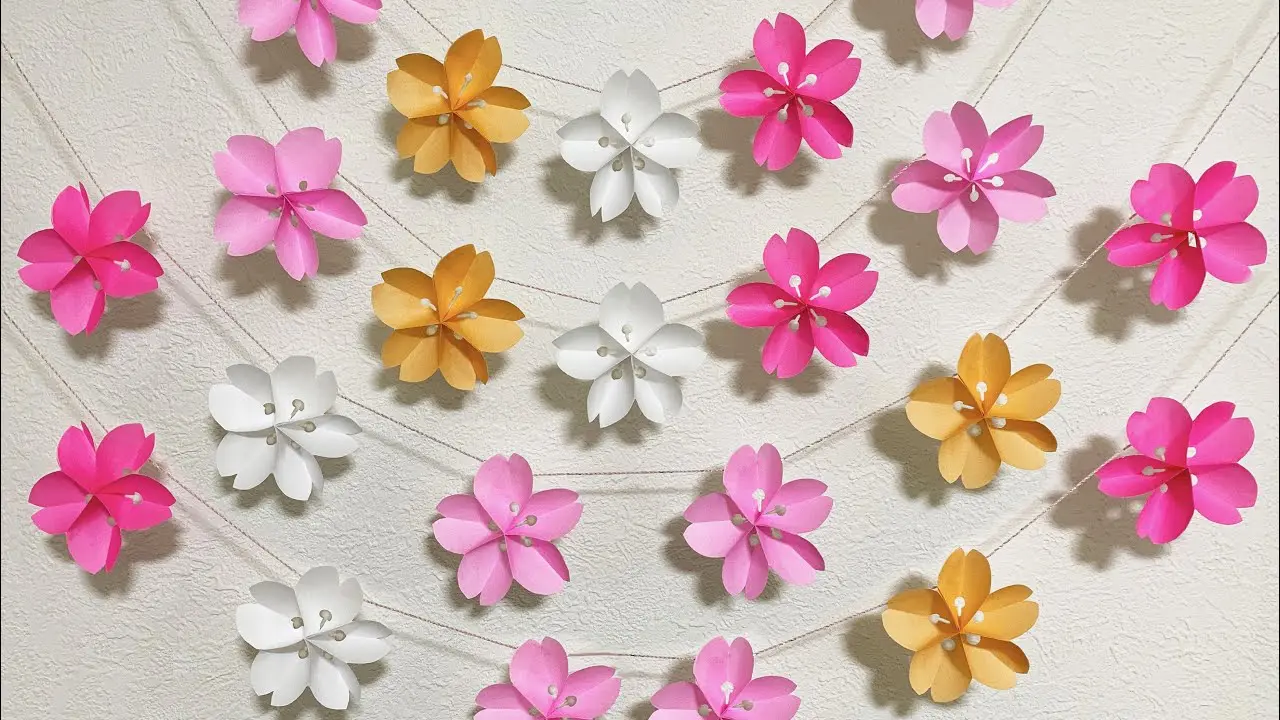 折り紙】簡単な桜の花🌸How to make Cherry Blossom#桜#桜の花